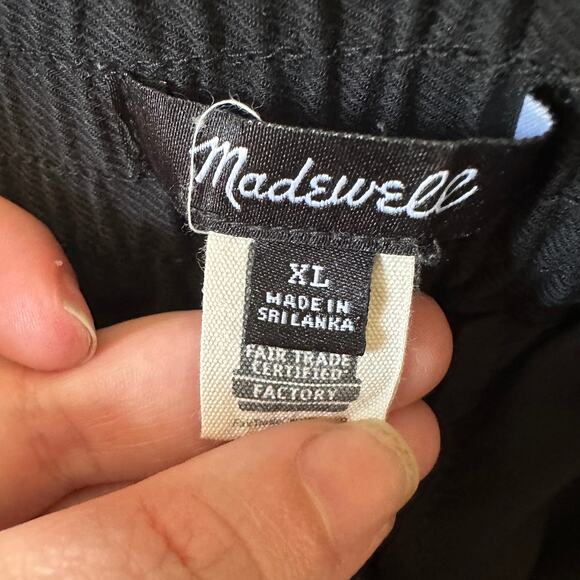 MADEWELL | Black Pull-On Carley Wide-Leg Pants in Softdrape | Size Extra Large - Picture 9 of 9